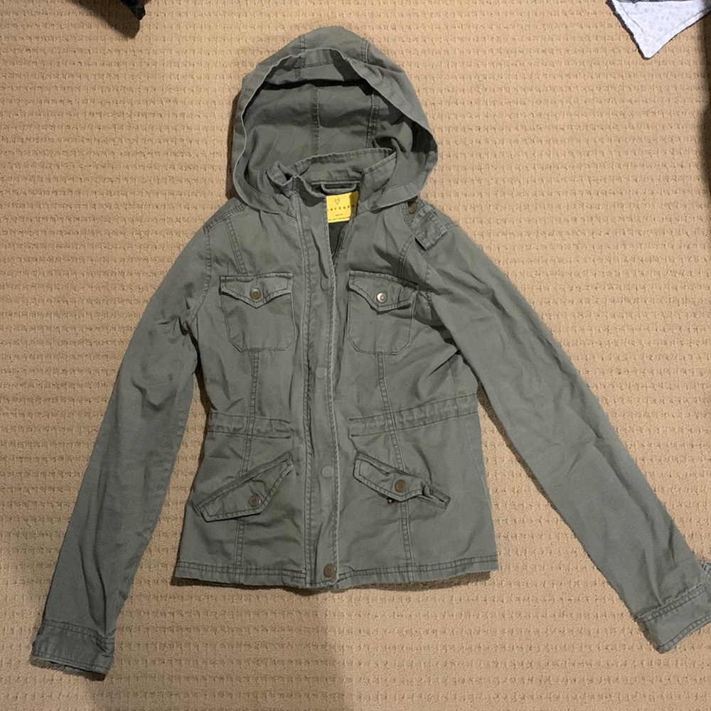 Aeropostale’s Prince and Fox brand, green zip up jacket, size xs